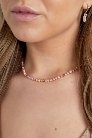 Kleurrijke festival ketting - blauw/Goud kleur h5 Afbeelding4